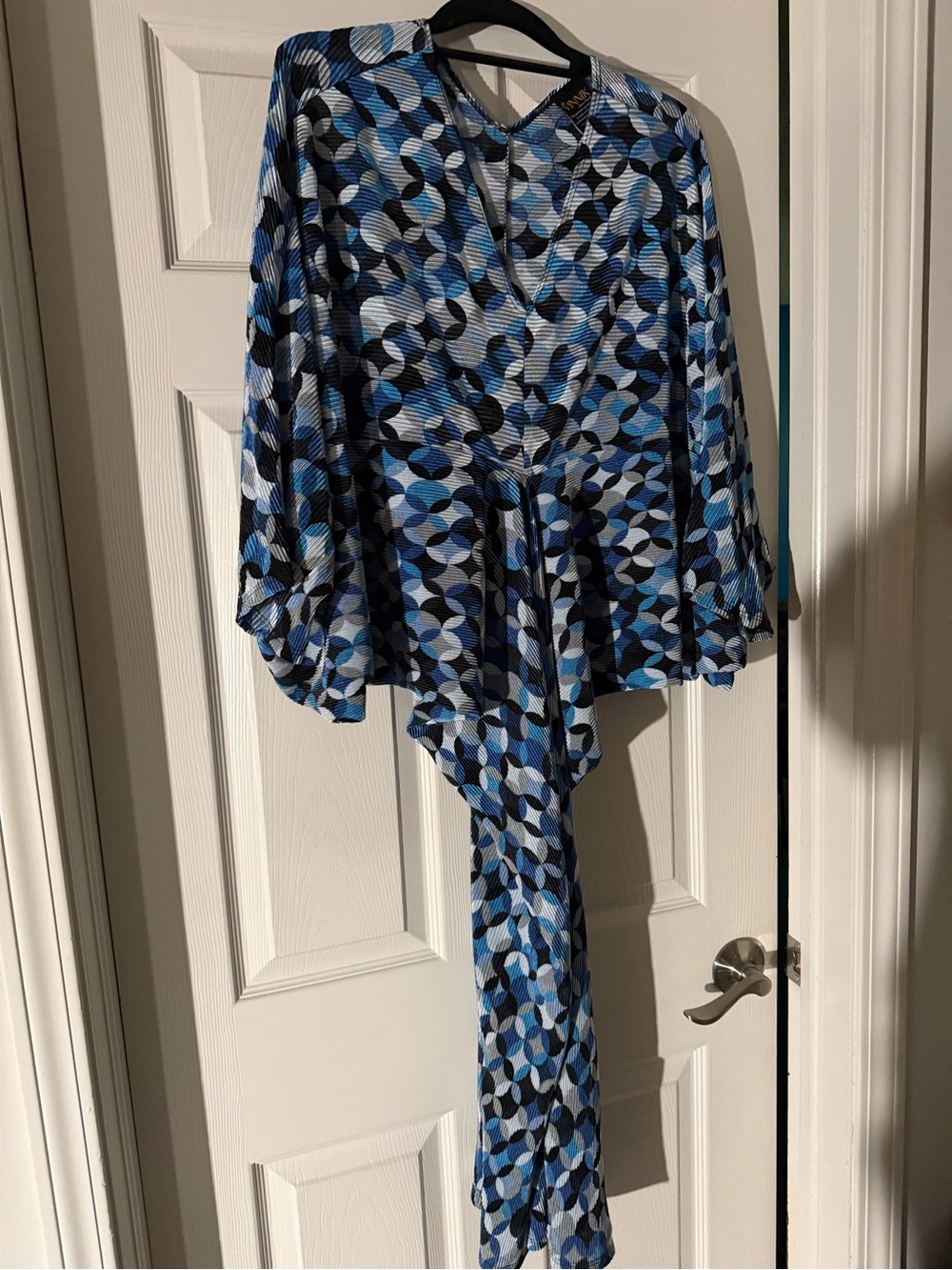 Plus Size Blue Geo-Print Women's Dress
